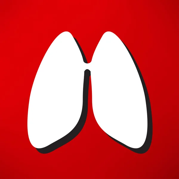 Pulmones humanos, icono de medicina — Archivo Imágenes Vectoriales