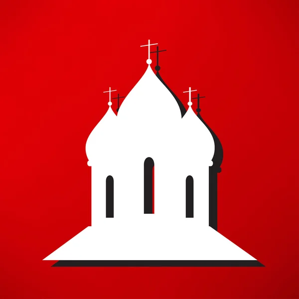 Kostel, pravoslavný, náboženství ikona — Stockový vektor