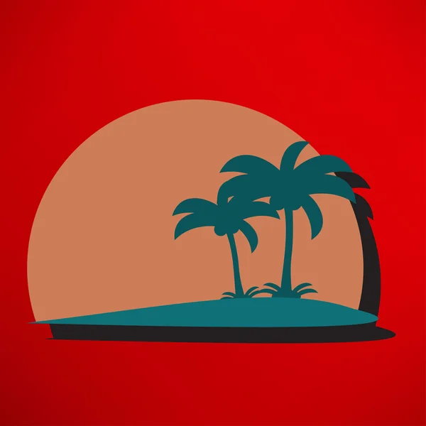 Pictogram palmbomen, vakantie — Stockvector
