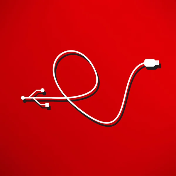 Computer kabel, USB-pictogram — Stockvector