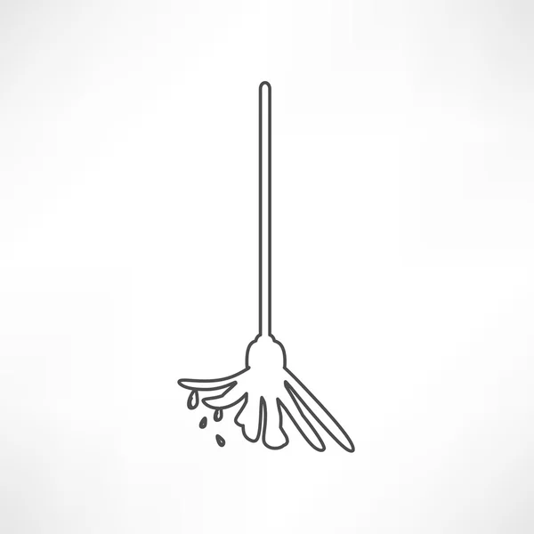 Икона швабры, мытье полов — стоковый вектор