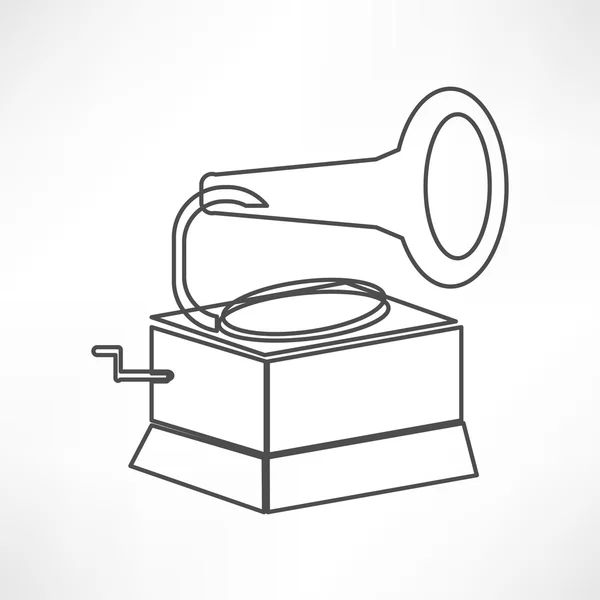 Icon of old gramophone, musikk – stockvektor