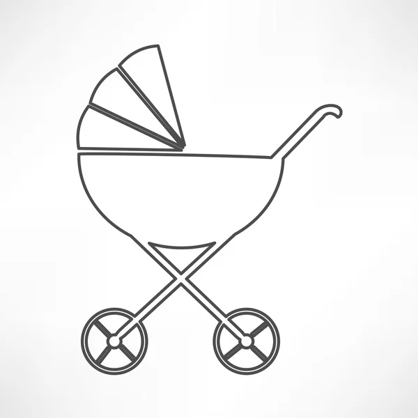 Bebek arabası, çocuk arabası simgesi — Stok Vektör