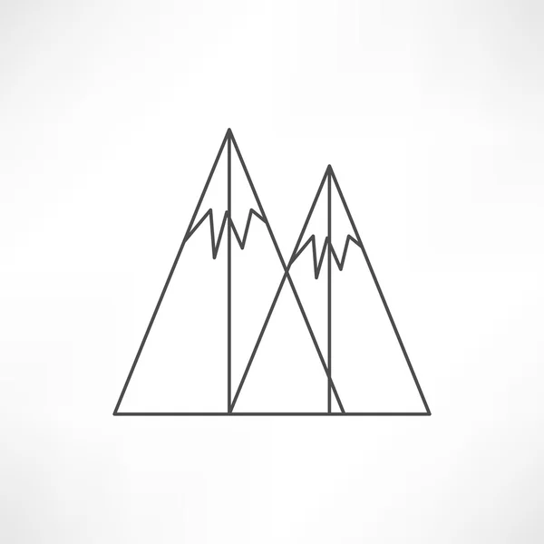 Berg, reser ikonen — Stock vektor