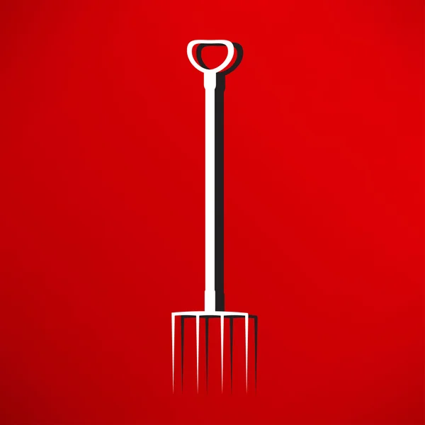 Trädgård gaffel, verktygsikonen — Stock vektor