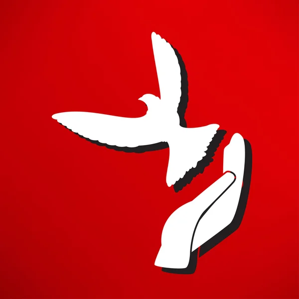 鳩を手に、平和のアイコン — ストックベクタ