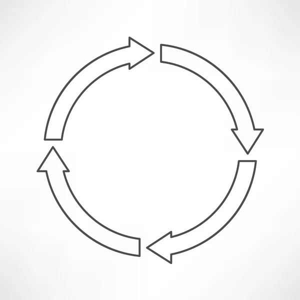 Frecce in cerchio, icona del ciclo — Vettoriale Stock