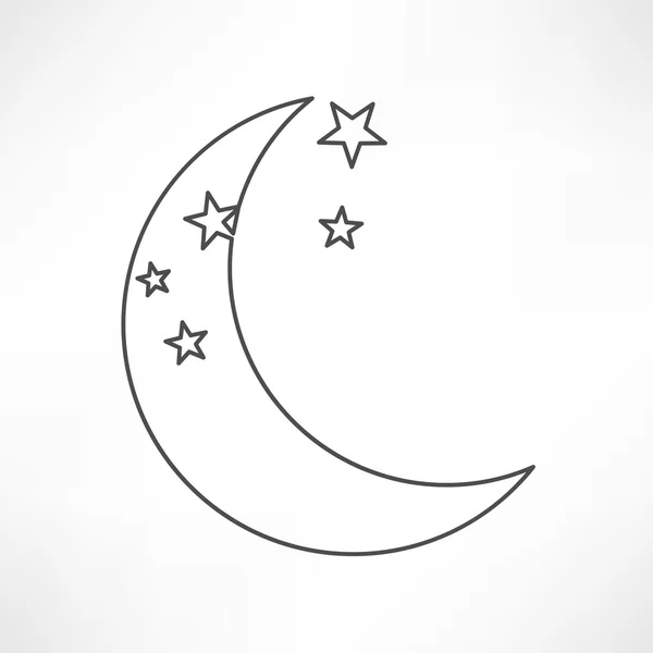 Moon, stars icon — Stock Vector