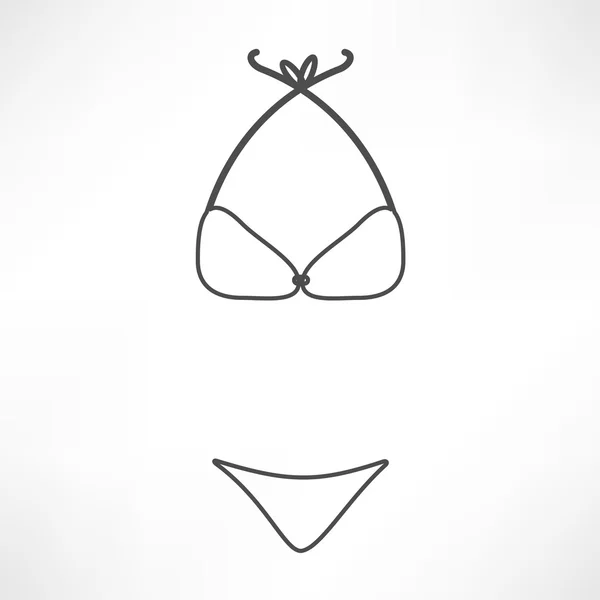 Bikini, traje de baño Icono — Vector de stock