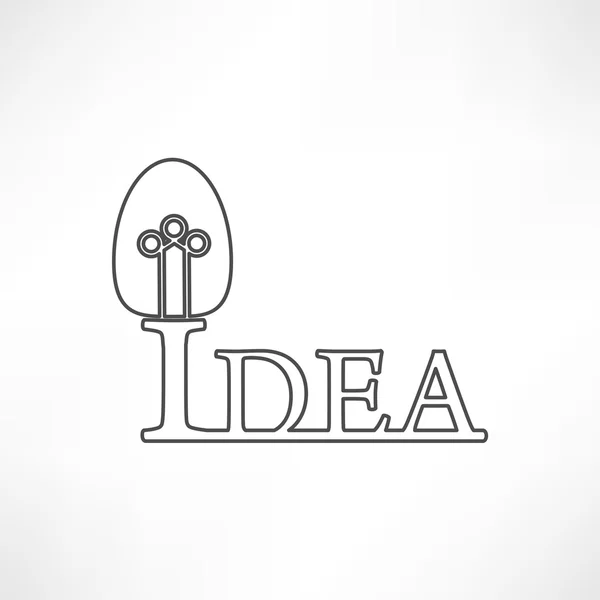 Ikone der Glühbirne, Idee — Stockvektor