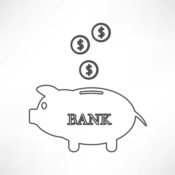 Piggybank, icono financiero — Vector de stock
