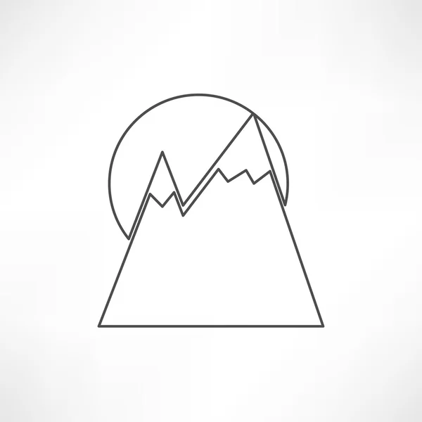 Горы, икона путешествия — стоковый вектор