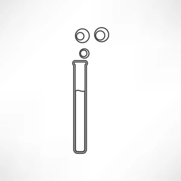 Vitro, tube, icône de la médecine — Image vectorielle