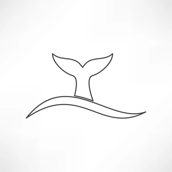 Whale staart pictogram — Stockvector