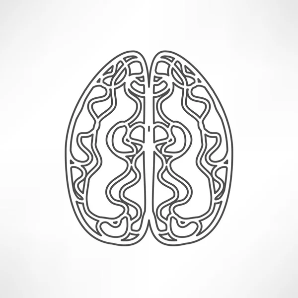 Icona del cervello, mente, pensiero — Vettoriale Stock