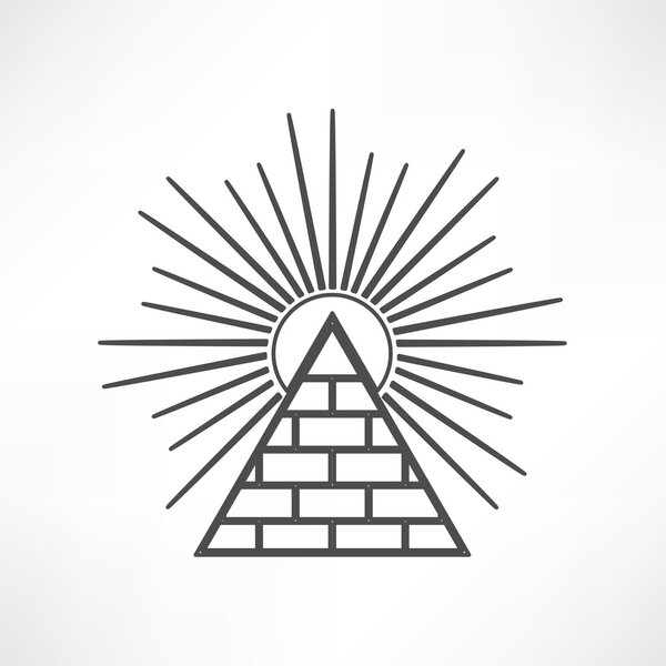 Icon of Pyramid with sun sign