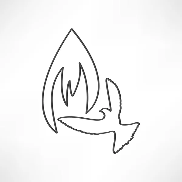 火焰鸟符号图标 — 图库矢量图片