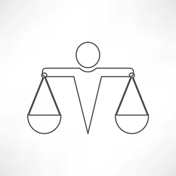 Maßstäbe der Gerechtigkeit, Rechtssymbole — Stockvektor