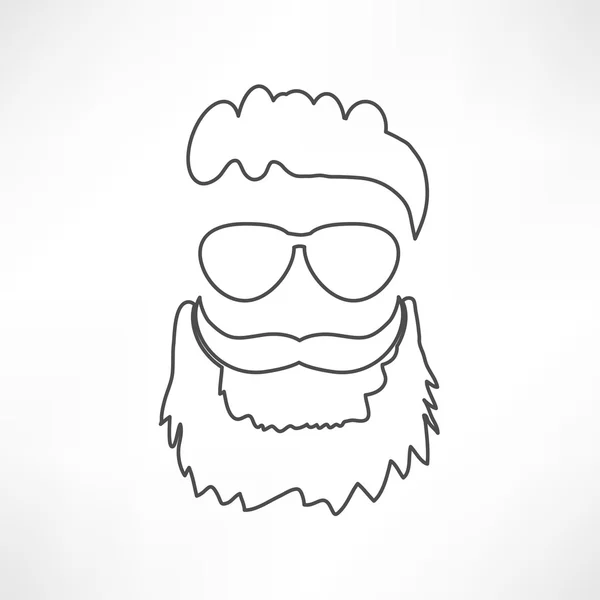 Icon of man with  beard — Stock Vector