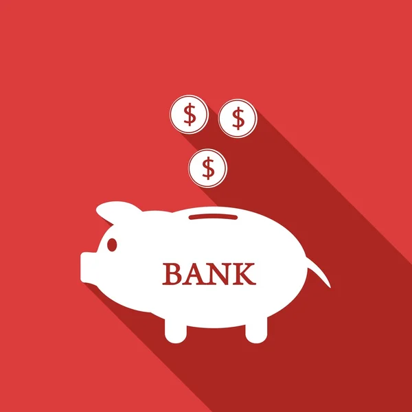 Piggybank, icono financiero — Vector de stock