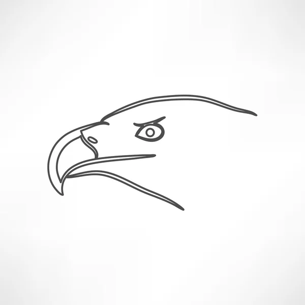 Pictogram van eagle hoofd, vogel — Stockvector