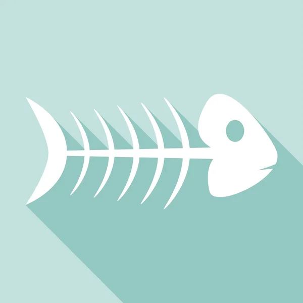 Pescado, icono de hueso de pescado — Vector de stock