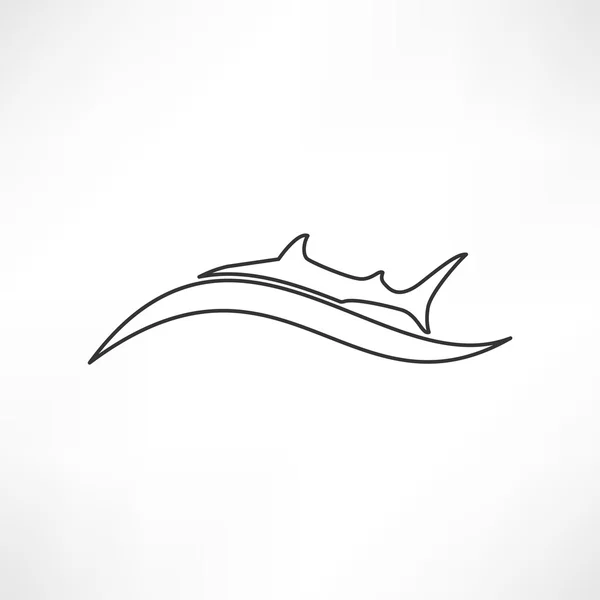 Fisk, haj, havet ikon — Stock vektor