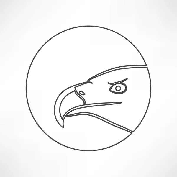 Icono de cabeza de águila, pájaro — Vector de stock