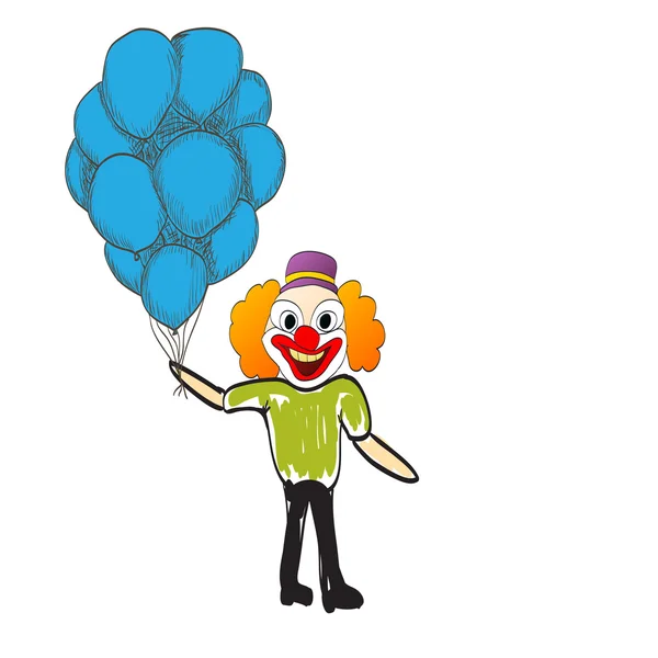 Man met ballonnen gelukkige dag verheugt zich — Stockvector