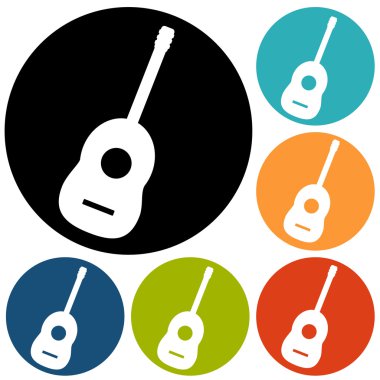 Gitar, müzik Icons set