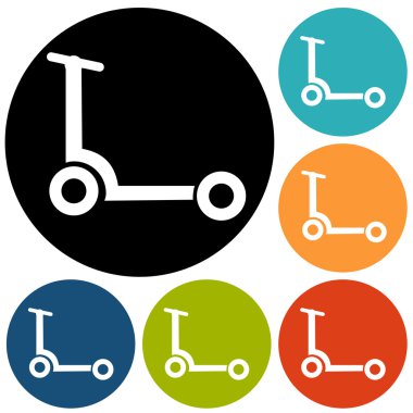 Scooter, Bisiklet Icons set
