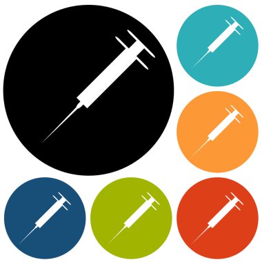 Tıp, şırınga Icons set
