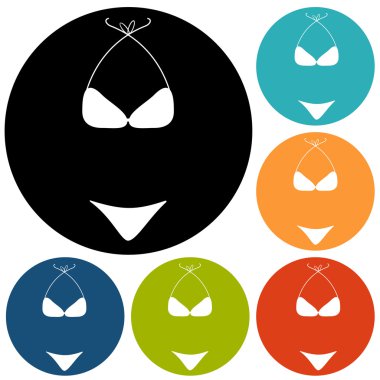 Bikini, mayo Icons set