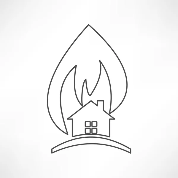 Ikone der Feuerwarnung, Versicherung — Stockvektor