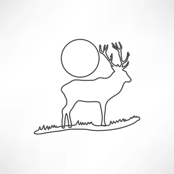 Icono de Ciervo, naturaleza — Vector de stock