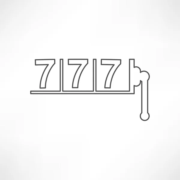 777, "slots", spel pictogram — Stockvector