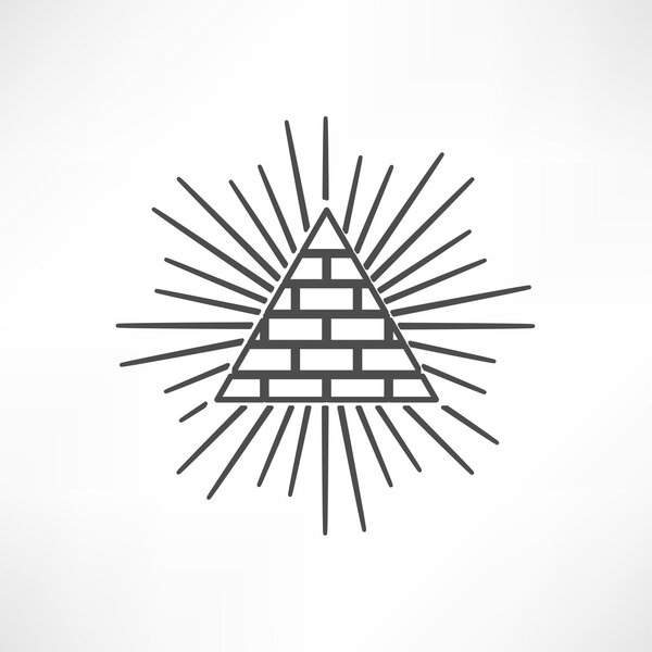 Icon of Pyramid and sun