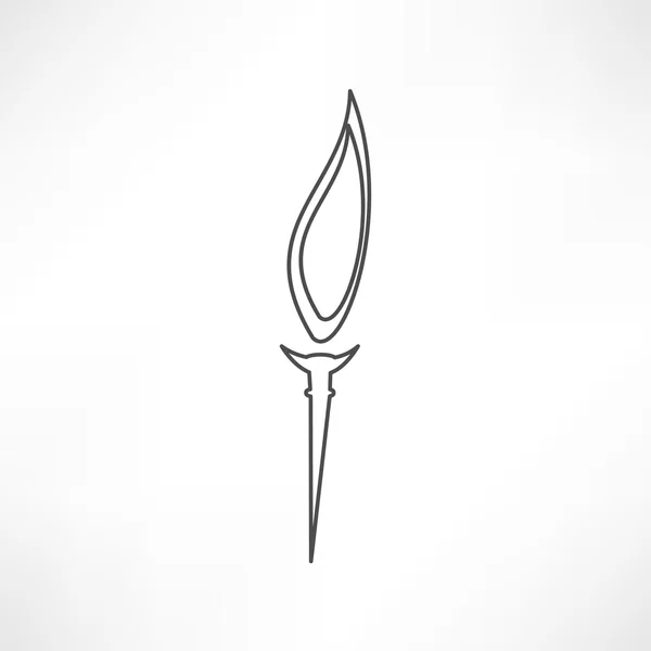 Icono de antorcha ardiente — Vector de stock