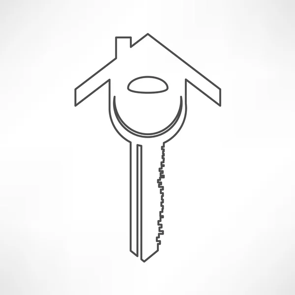Ikone des Hauses mit Schlüssel — Stockvektor