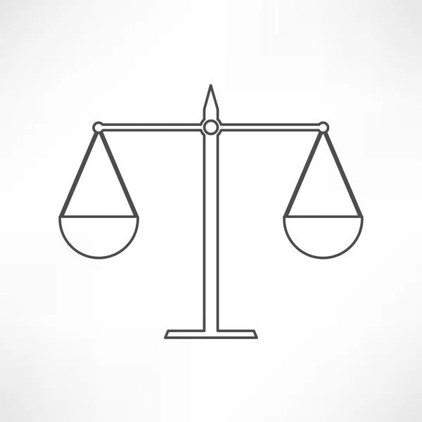 Pictogram van schalen, justitie, recht — Stockvector