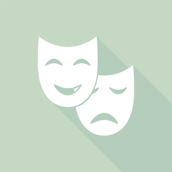 Máscaras, icono del teatro — Vector de stock