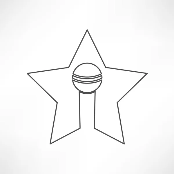 Mikrofon im Star-Icon — Stockvektor