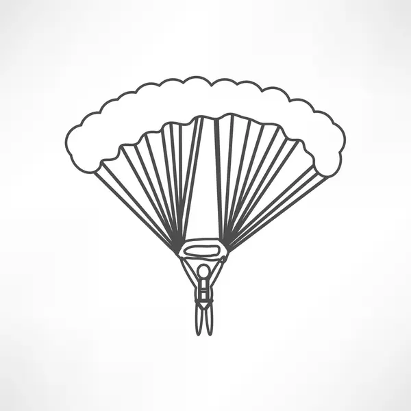 Icon of Parachute, paratrooper — Stock Vector