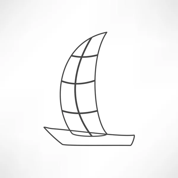 Icono de yate, vela, viaje — Vector de stock