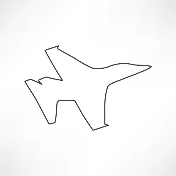 Symbole de l'avion militaire — Image vectorielle