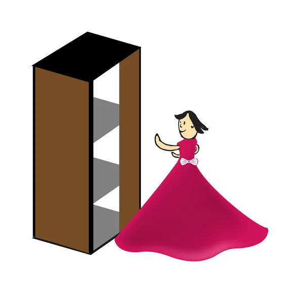 Жінка в рожевій сукні — стоковий вектор