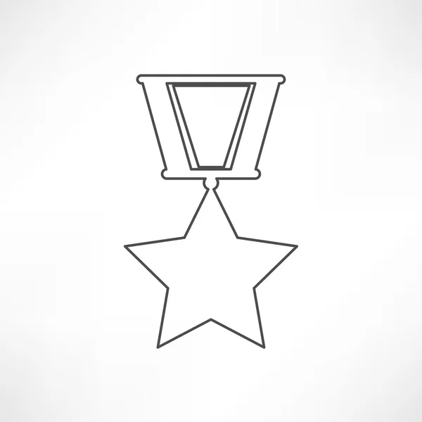 Medaille, Stern, Auszeichnung. — Stockvektor