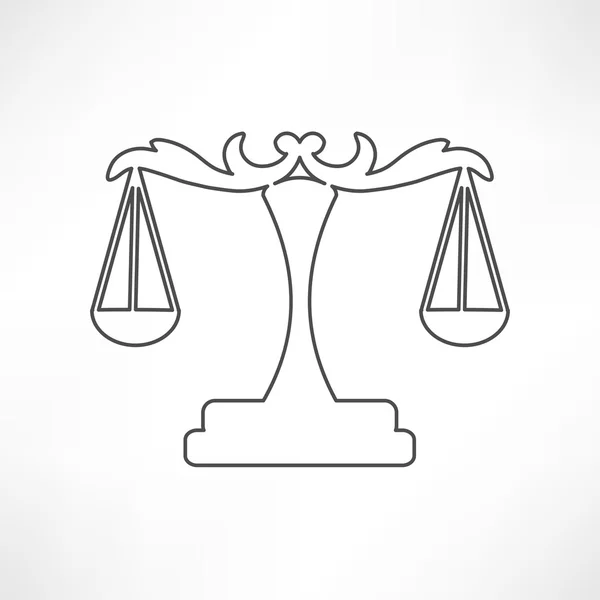 Icono de Escalas, justicia, ley — Vector de stock