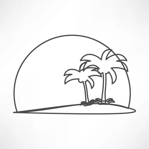 Icône Palmiers, vacances — Image vectorielle