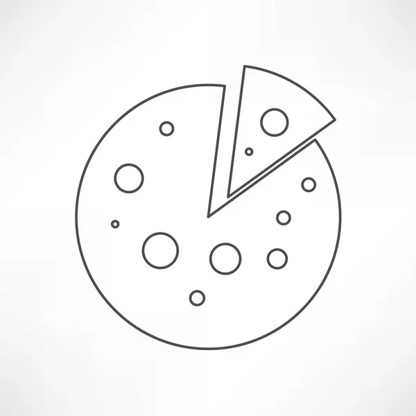 Kawałek pizzy, ikona jedzenie — Wektor stockowy